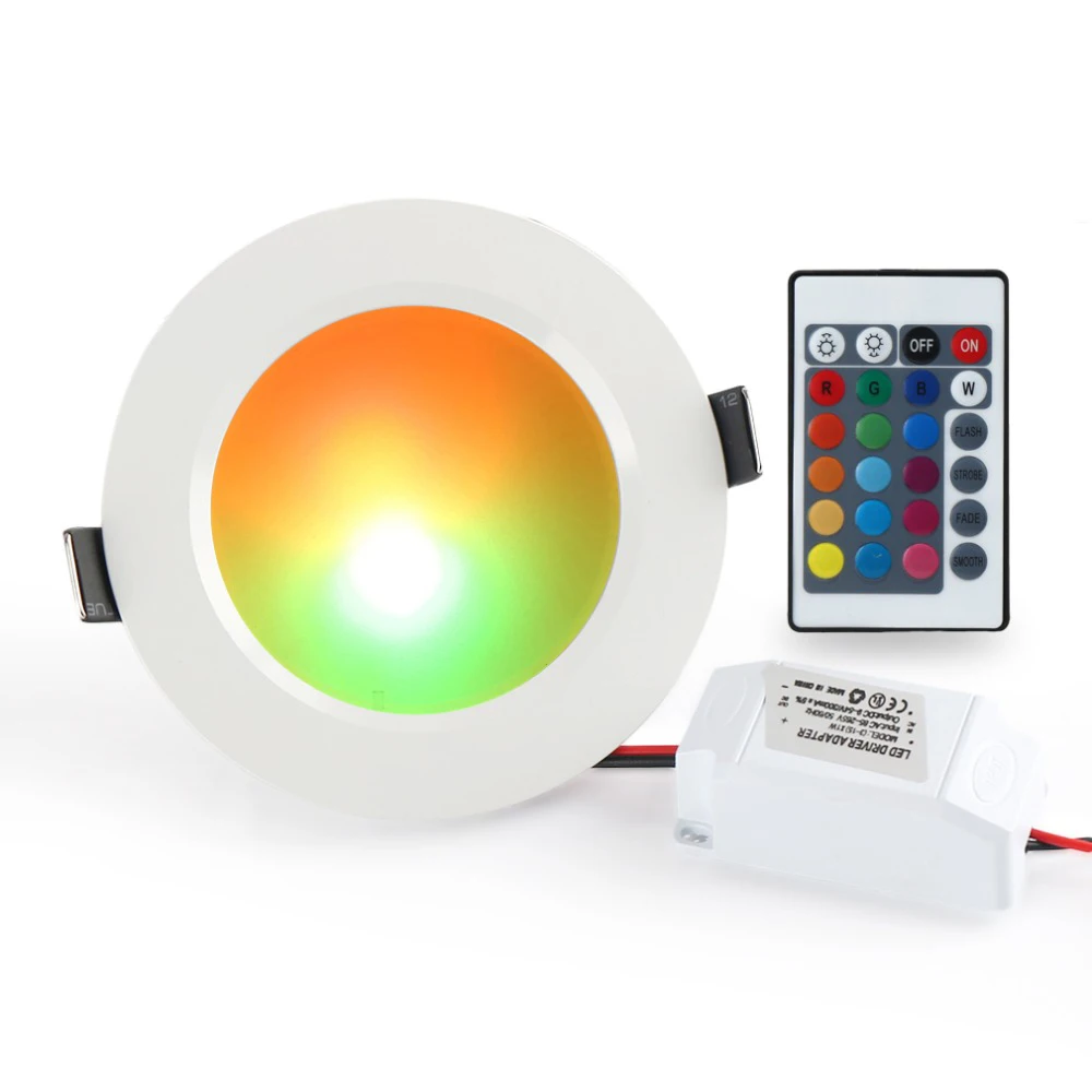 

RGB white downlight 10W AC85-265V colorful remote control ceiling light LED down light for living room colorful lights