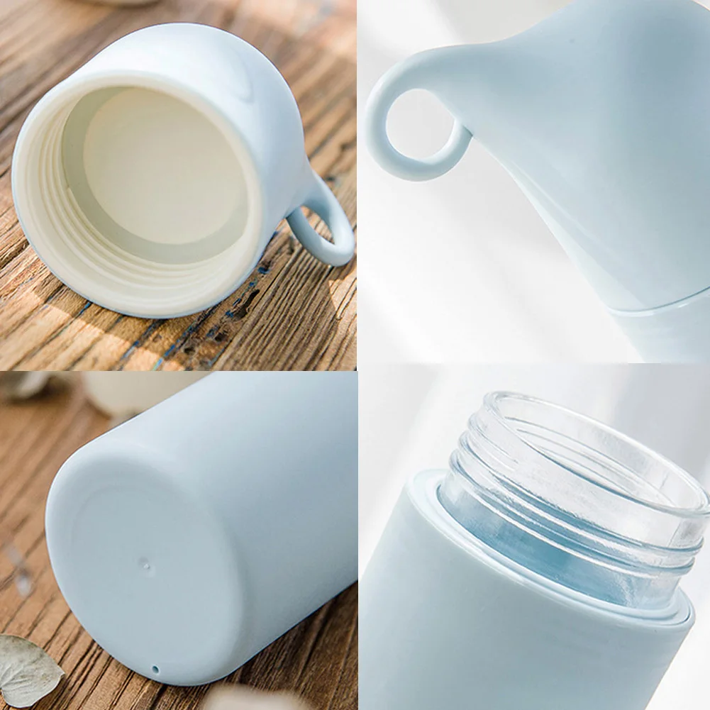 

300ml Portable Student Double Layer Elephant Anti Scalding Glass Water Bottle