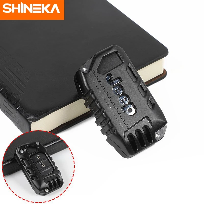 SHINEKA Keychain For Jeep Gladiator JT Car Key Cover Metal Full Protection Shell Accessories Wrangler JL 2018-2021 | Автомобили и