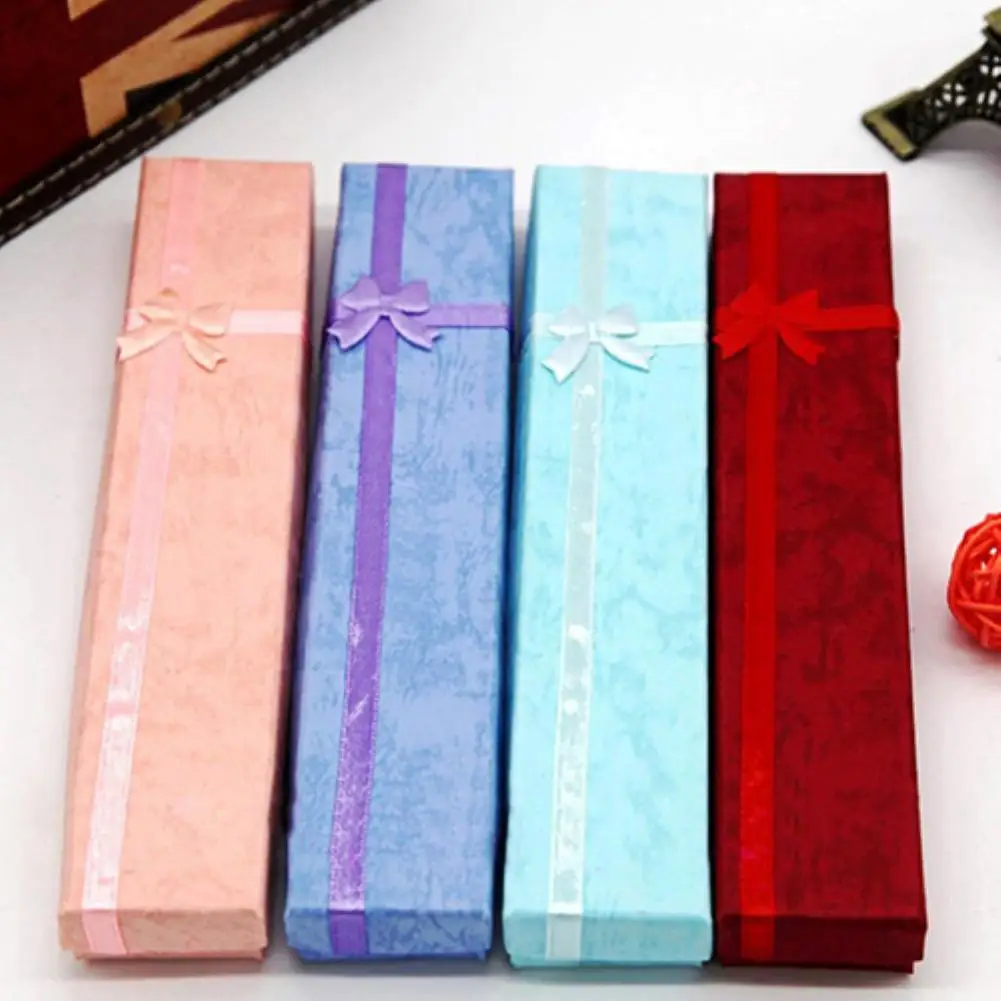 Подарочная коробка с элегантным бантом для ожерелья/ювелирных изделий длинное