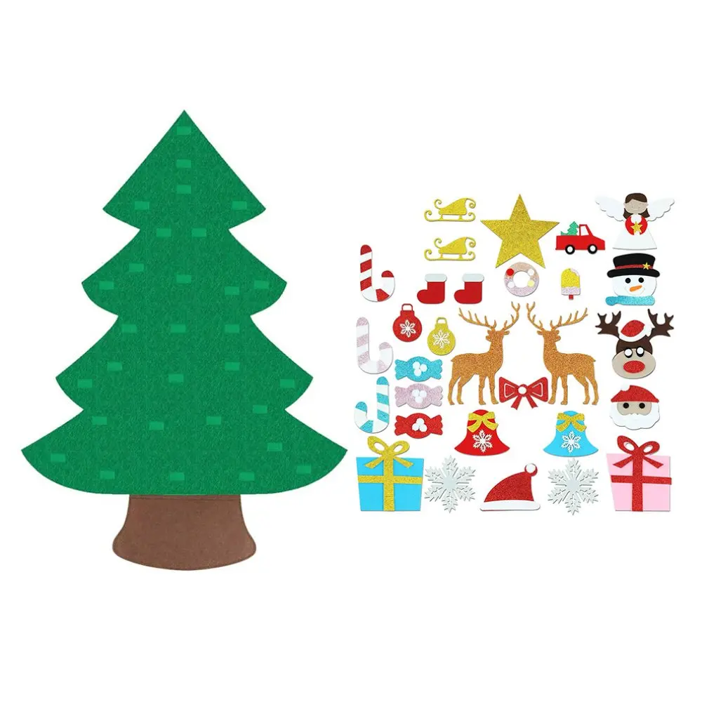 

Kids DIY Felt Christmas Tree Christmas Decoration for Home Navidad 2021 New Year Gifts Christmas Ornaments Santa Claus Xmas Tree