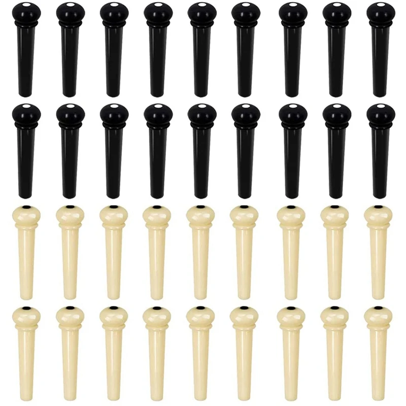 

New 36 Pcs Bridge for String Peg Guitar Parts Replacement, 18 Pcs White and 18 Pcs Black Bridge Pins for Acoustic Guitar
