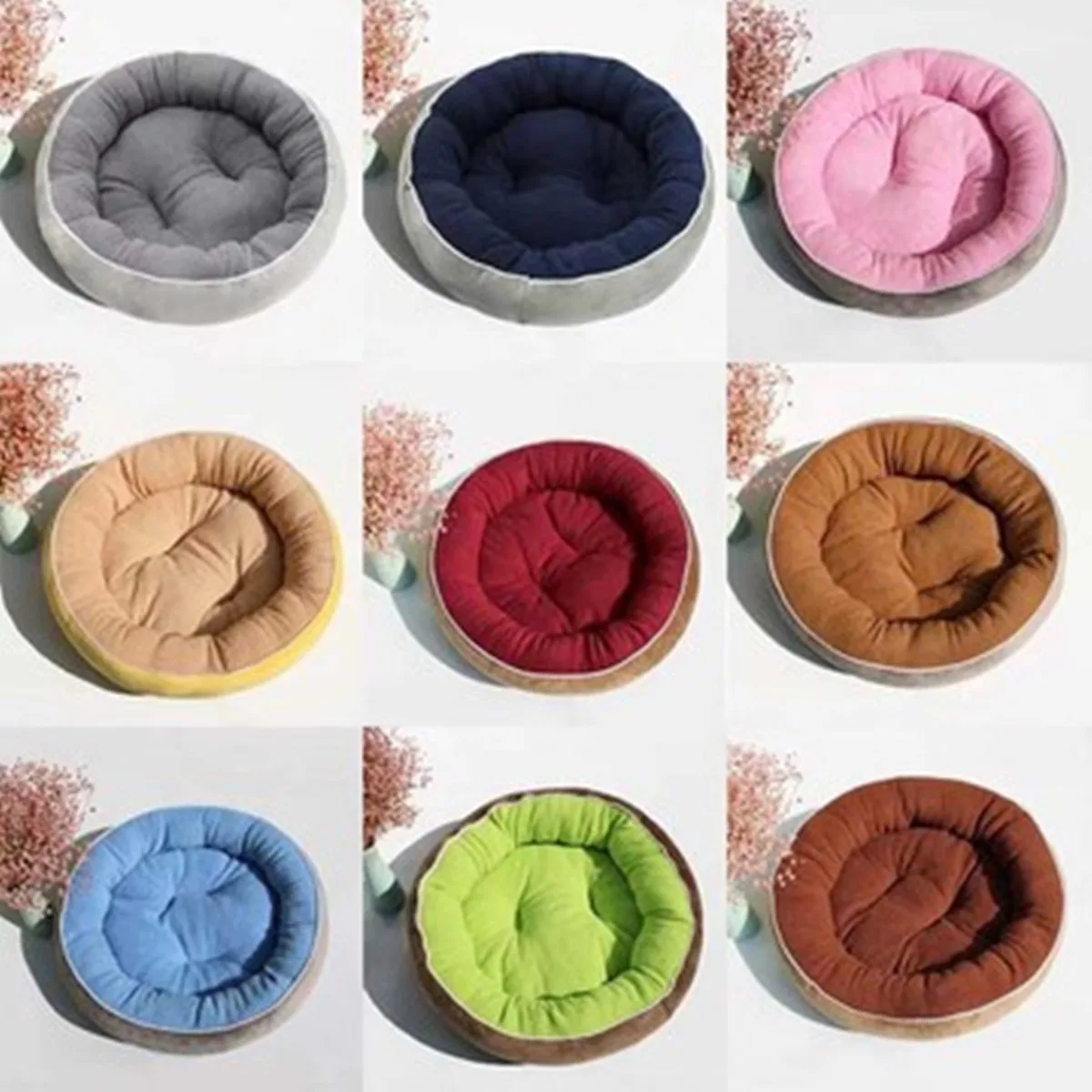 

Пользовательская Водонепроницаемая моющаяся лучшая круглая длинная Съемная подушка из искусственного меха пончик кошка собака домашняя к...