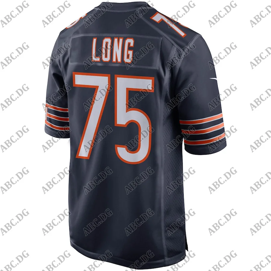 

Customized Stitch American Football Jersey Men Women Kid Youth Chicago Kyle Long Navy 100th Season Game Jersey