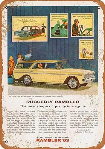 

Metal Sign - Rambler Station Wagon - Vintage Bar Wall Decorative