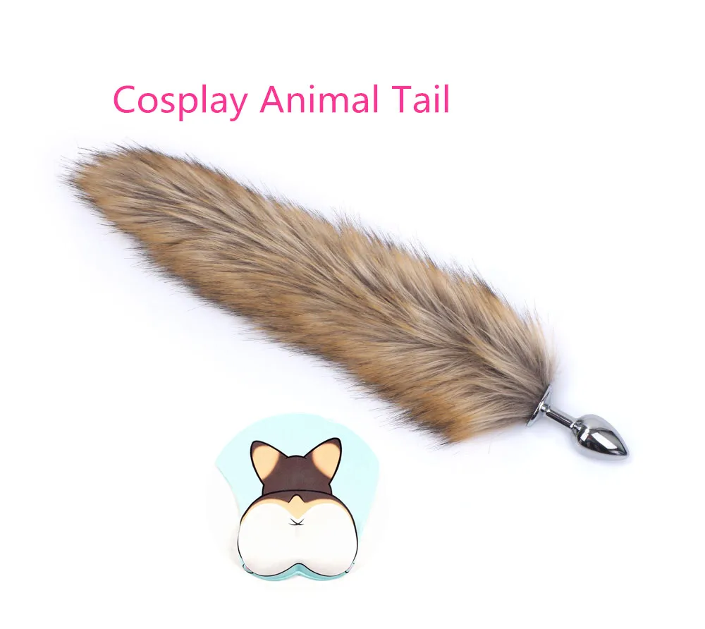 Косплей Фетиш лисий хвост металлический Анальный Анальная животный секс-игрушка