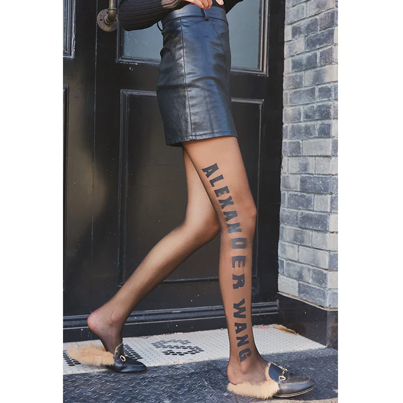 Шелковые колготки * новый стиль на осень и зиму английские буквы без крючков шелк