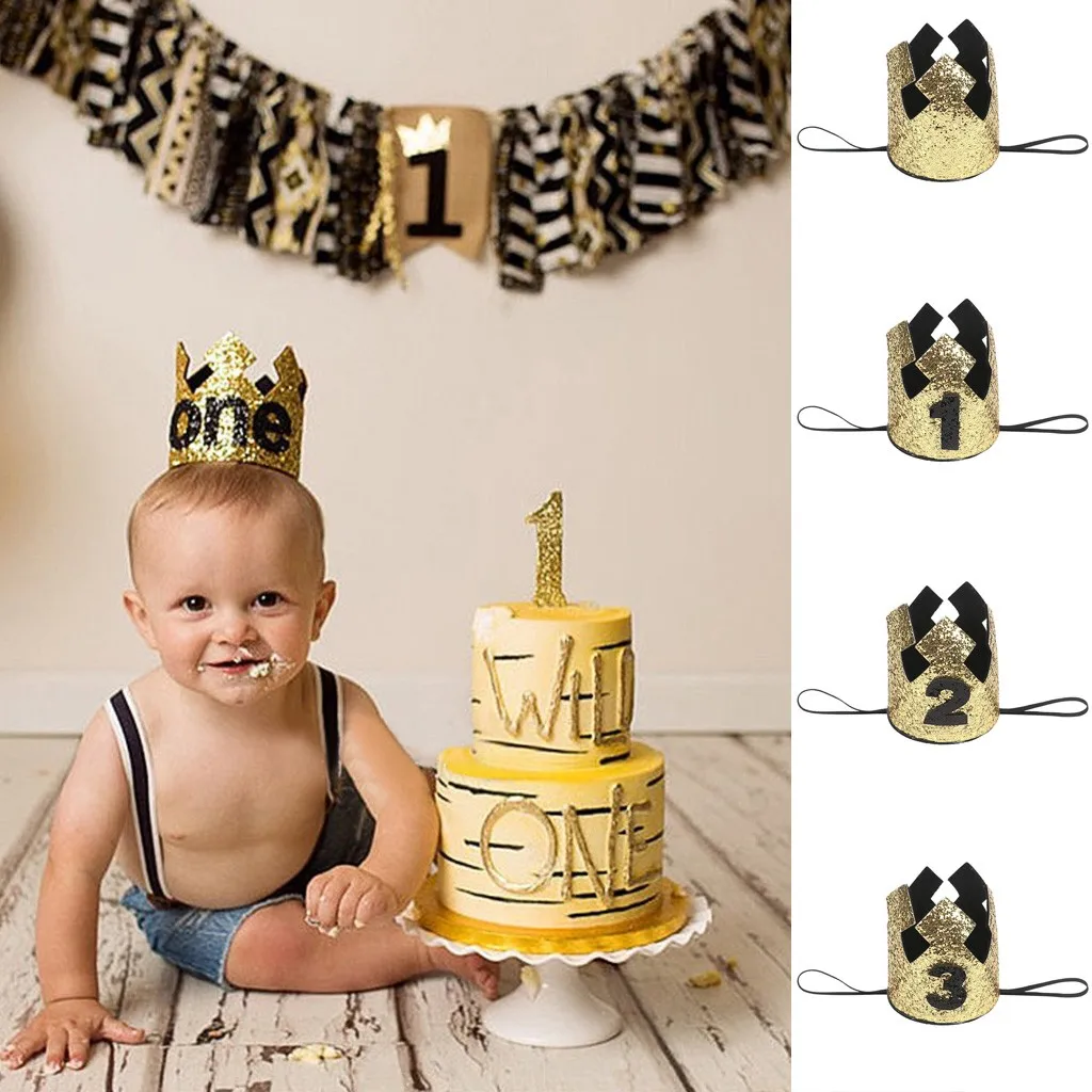 1 шт. для маленьких мальчиков и девочек с цветочным узором на день рождения корона