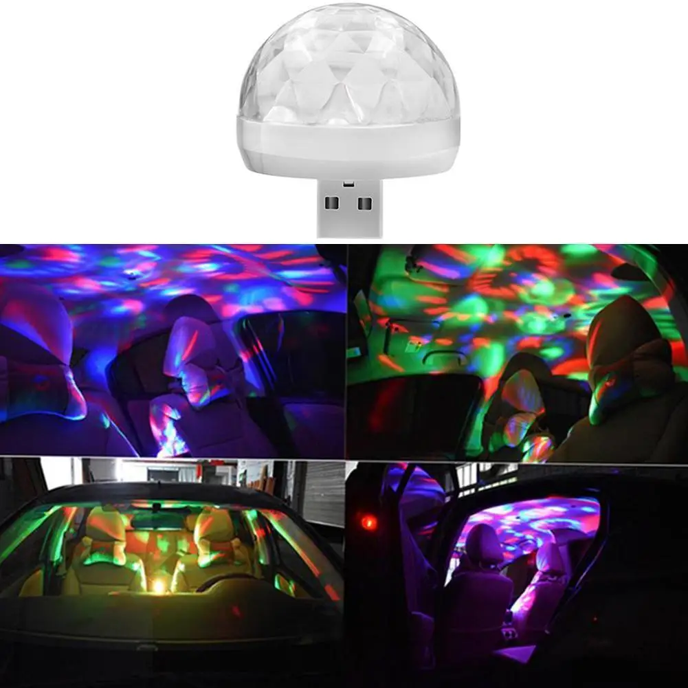 Интерьер автомобиля атмосфера светильник D6 mini красочная музыкальная Лампа