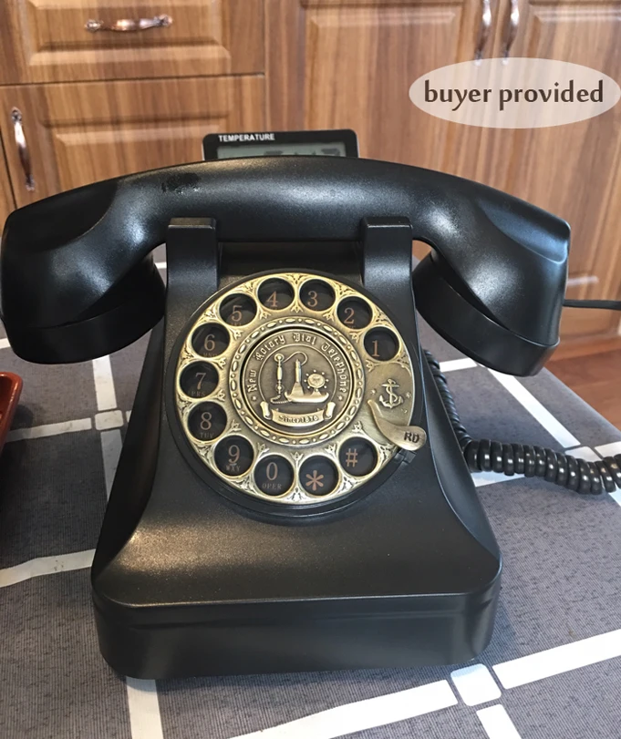 Винтажная поворотная пластина с поворотным циферблатом ретро телефон вращается телефоны стационарный телефон для офиса дома отеля механическое кольцо