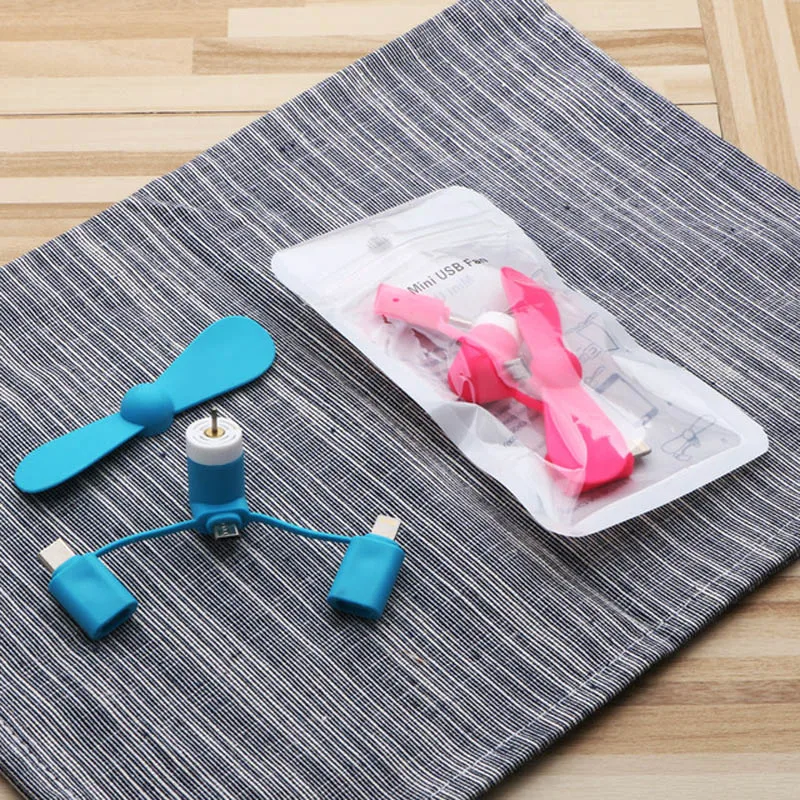 Мини USB вентилятор 3 в 1 USB гаджет портативный для Android OTG Micro type-c для iPhone 5 6S 7 Plus 8 X XS электронные умные гаджеты