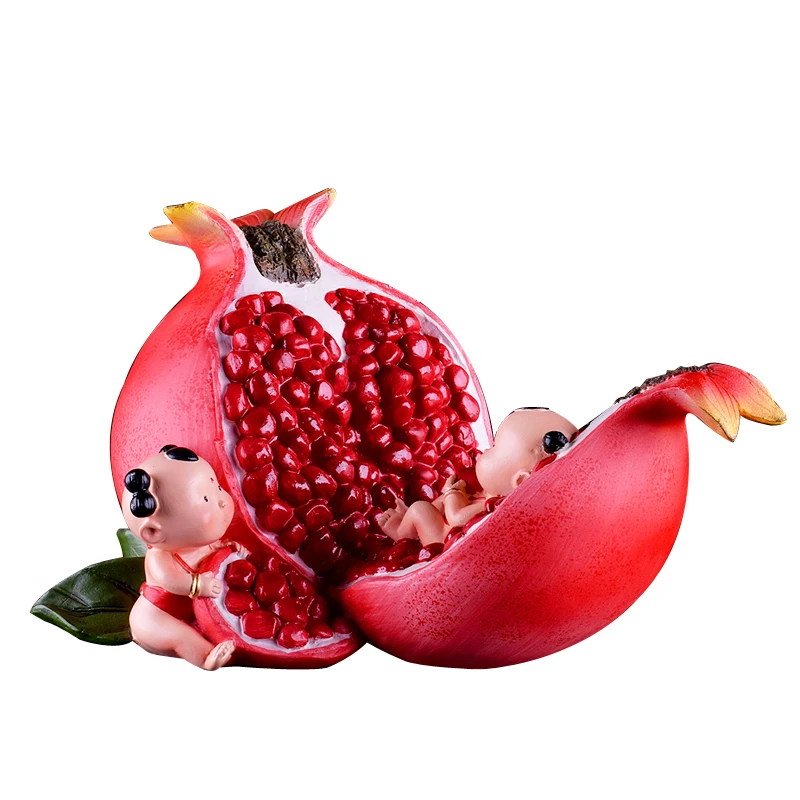 

Chinese Feng Shui Ornaments Resin Pomegranate Kid Desk Decor Kids Room Adornment Modern Nordic Home Decoration Accessories