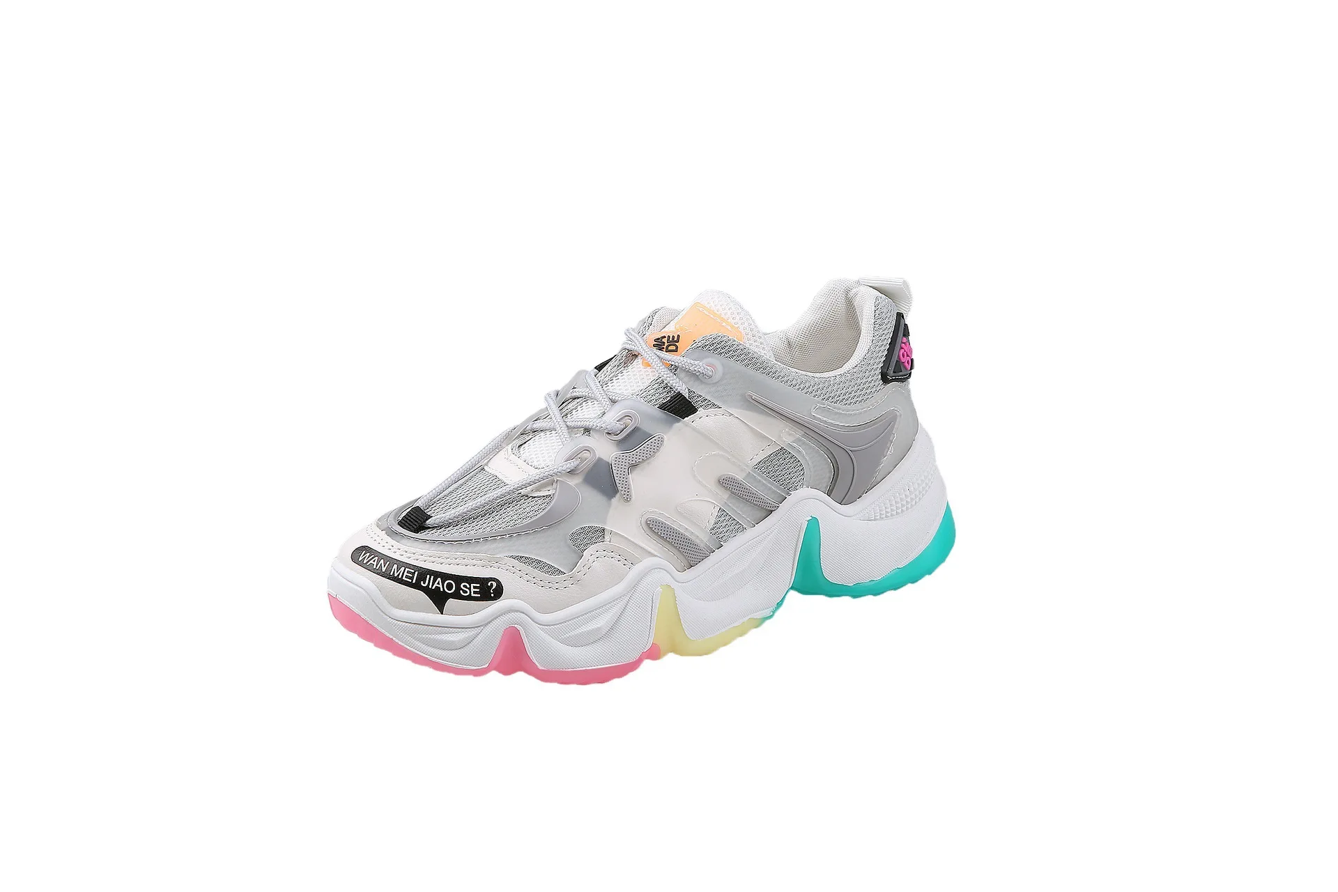 

Women's gauze spring new rainbow thick-soled slimming sneaker shoes for women sneakers vans neon women sneakers platform shoes