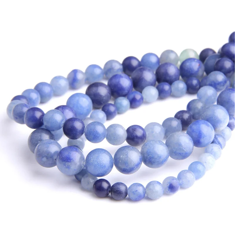 

Natural Stone Blue Sodalite Beads 4 6 8 10 12MM Pick Size Round Loose Beads for Jewelry Making Bracelet Necklace 15.5" Strand