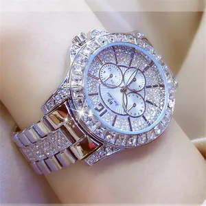 Fashion Ladies Quartz Strap Bracelet Silver Square Diamond Rhinestone Full Diamond Watch Gold Watch  in USA (United States)