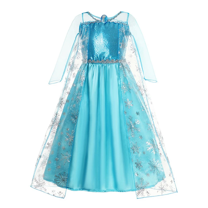 Frozen Queen Elsa Dress For Girls Fancy Halloween Party Cosplay Princess Costume for Kids Elsa Vestidos Children Clothes 2-12T