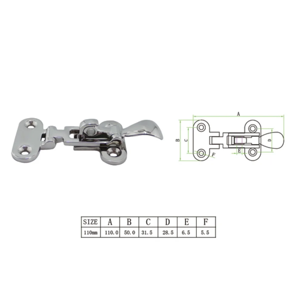 

2PCS 316 Stainless Steel Hasp Latch Lock 110mm Mirror Polish Marine Boat Yacht Accessories Lock Hasp Fastener Parts