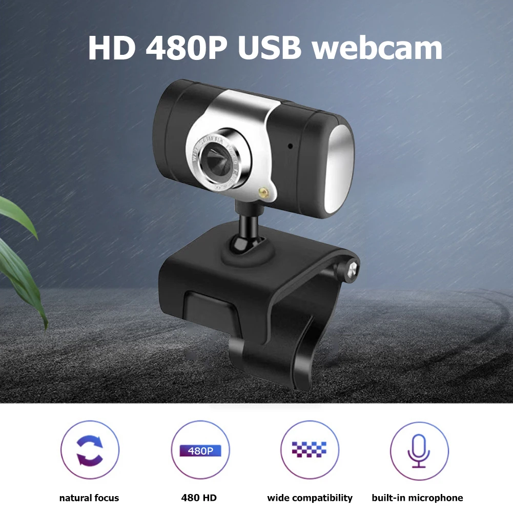 

Веб-камера со встроенным микрофоном, поворотная на 360 градусов, USB 2,0 HD