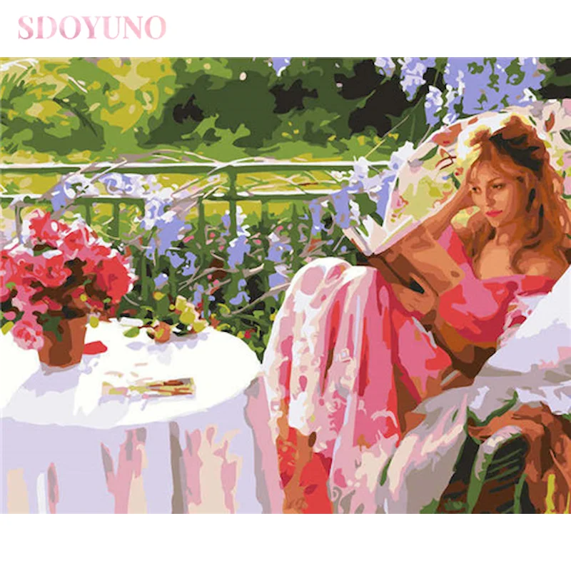 

SDOYUNO Canvas Painting DIY Frame Painting By Numbers Kits Figure Women Paint By Numbers Kits Unique Diy Gift For Adult Children