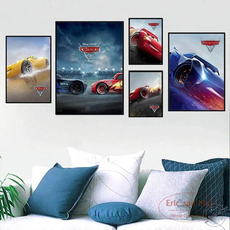 Car 3 Lightning Mcqueen Posters And Prints Modern Nordic Wall Art Printing Canvas Painting Pictures For Kids Room Decor | Дом и сад