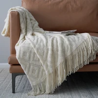 nordic winter fleece throw blanket tassel bedspread decorativa slipcover cobertor for plane travel geometry bed supplies