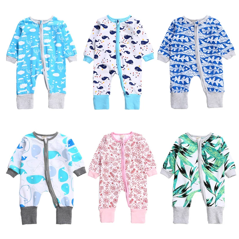 Осенний комбинезон для малышей от 0 до 18 месяцев цельнокроеный хлопковый