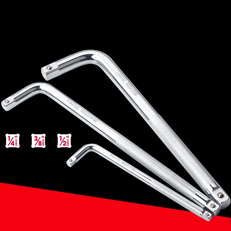

Silver L Type Socket Bent Bar Sleeve Joint Wrench Tools 6 10 14 Curved Rod