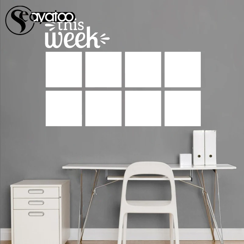 Виниловая наклейка на стену стираемая доска ЕЖЕНЕДЕЛЬНЫЙ КАЛЕНДАРЬ планер 58x84