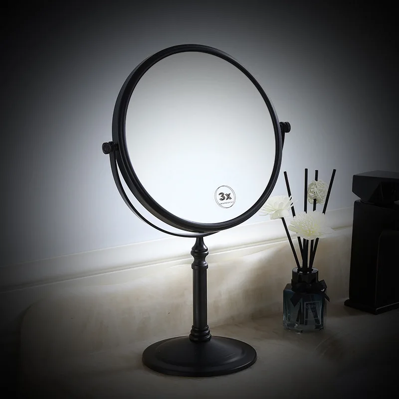 

Bath Mirror Black/Slivery/Gold Desktop 6/8 inch Brass 3X Magnifying Mirror Makeup Mirror Cosmetic Mirror Lady Gift
