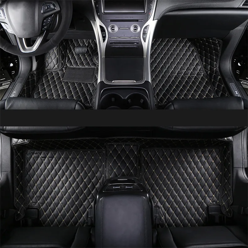 

car styling luxury fiber leather car floor mats for lincoln mkx Nautilus 2016 2017 2018 2019 2020 accessories