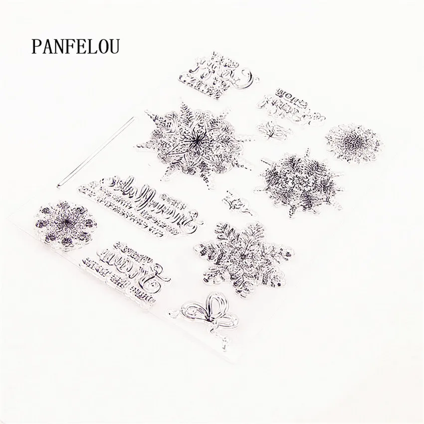 PANFELOU 13x18 см Рождество фейерверк снег прозрачный силиконовый резиновый прозрачные штампы мультфильм Скрапбукинг/DIY новогодний альбом