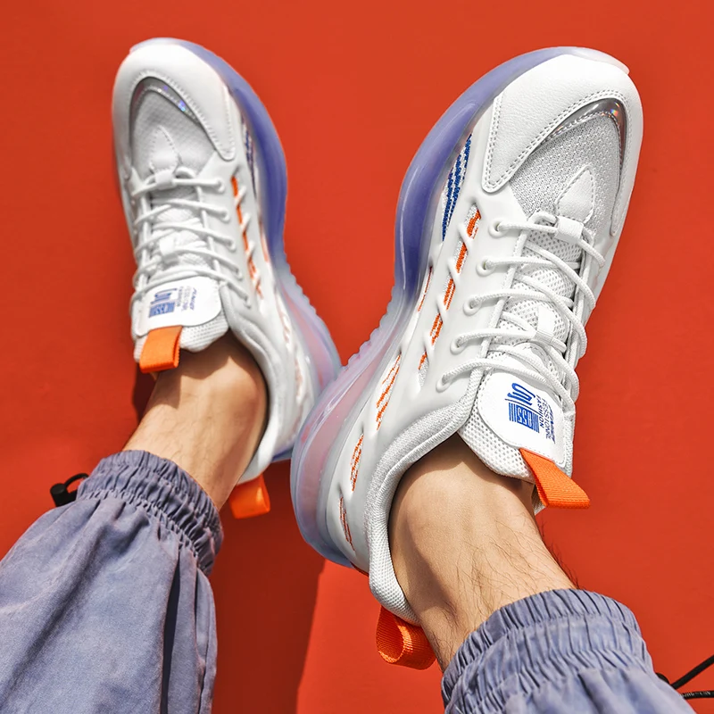 

Men's Luminous Rainbow Jelly Light Running Shoe Non-slip TPU Wear-resistant Colorful Sole Casual Reflective Sneakers Comfortable