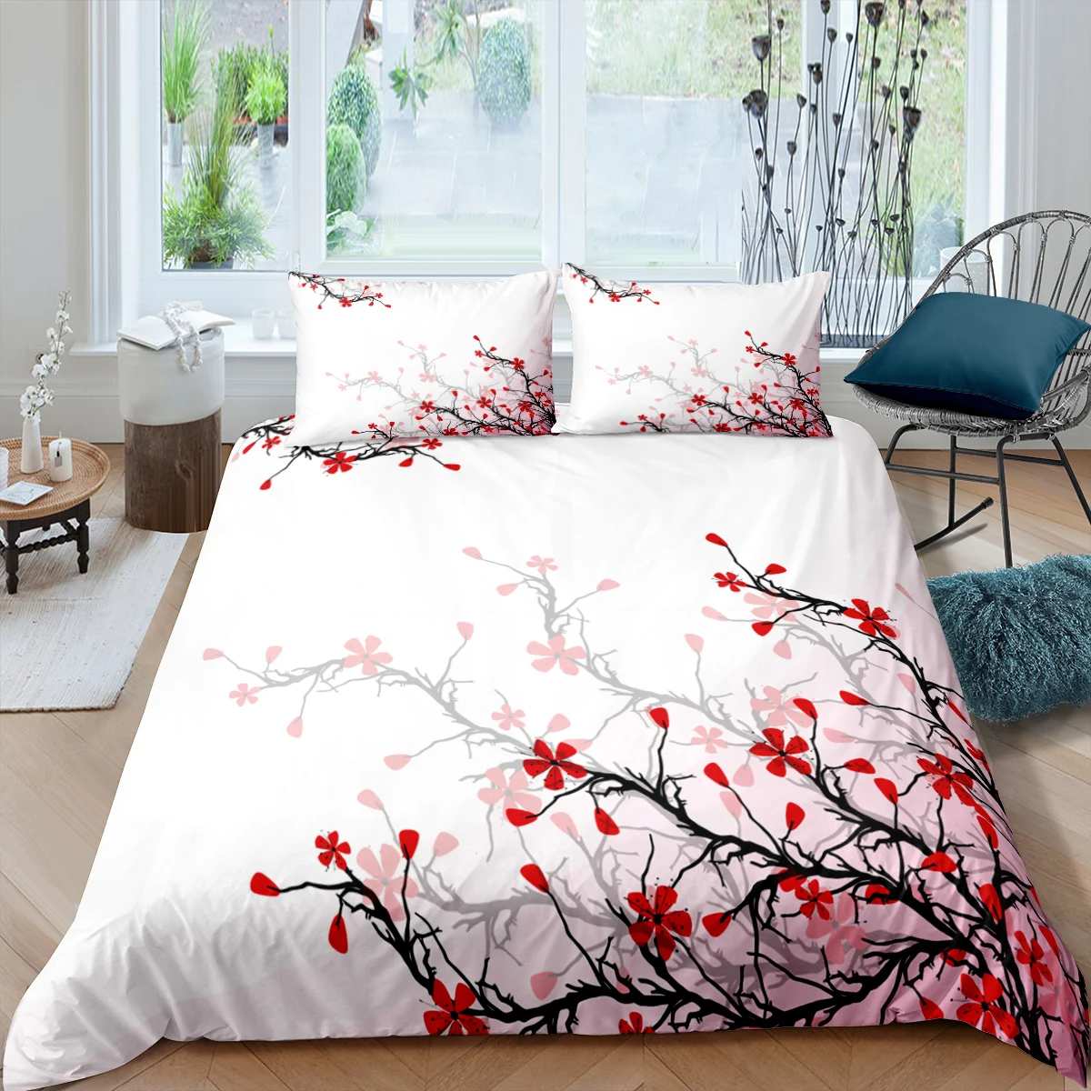 

Home Living Luxury 3d Sakura Bedding Set Flower Duvet Cover Set Pillowcase Kids Bedding Set Queen and King EU/US/AU/UK Size