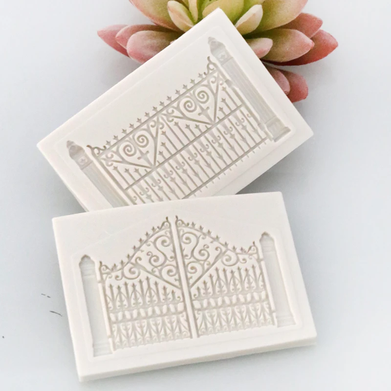 

2pc Fence gate lace silicone cake mold fondant mold cake decorating tools chocolate gmpaste mould cake molds FTM1273