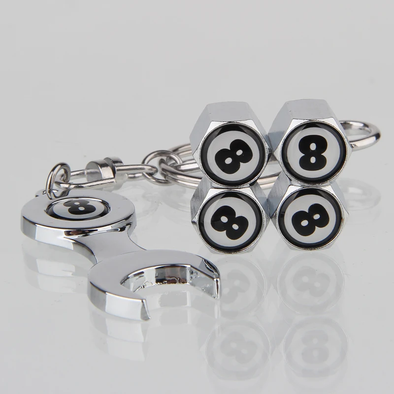 Креативный гаечный ключ кольцо для автомобильного ключа с черным 8 колпачками