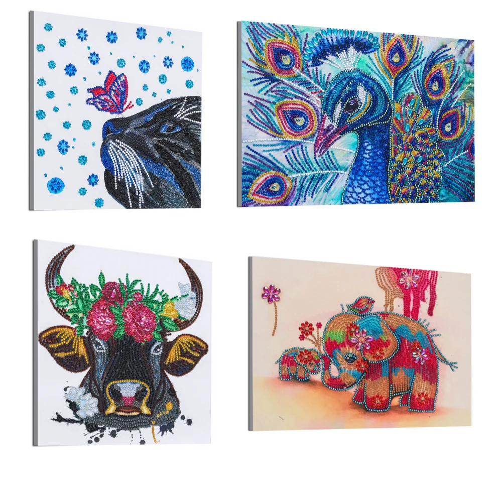 

Chingaco Cute Animal Diamond Painting DIY Handmade Home Decor Picture Partial Drill Special Shaped Diamond 15 Styles