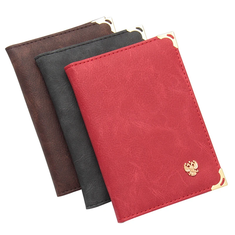 

Retro Russian card holder solid PU Leather passport cover Driver's Bag Car Auto Driving Documents Credit Card Holder Wallet Case