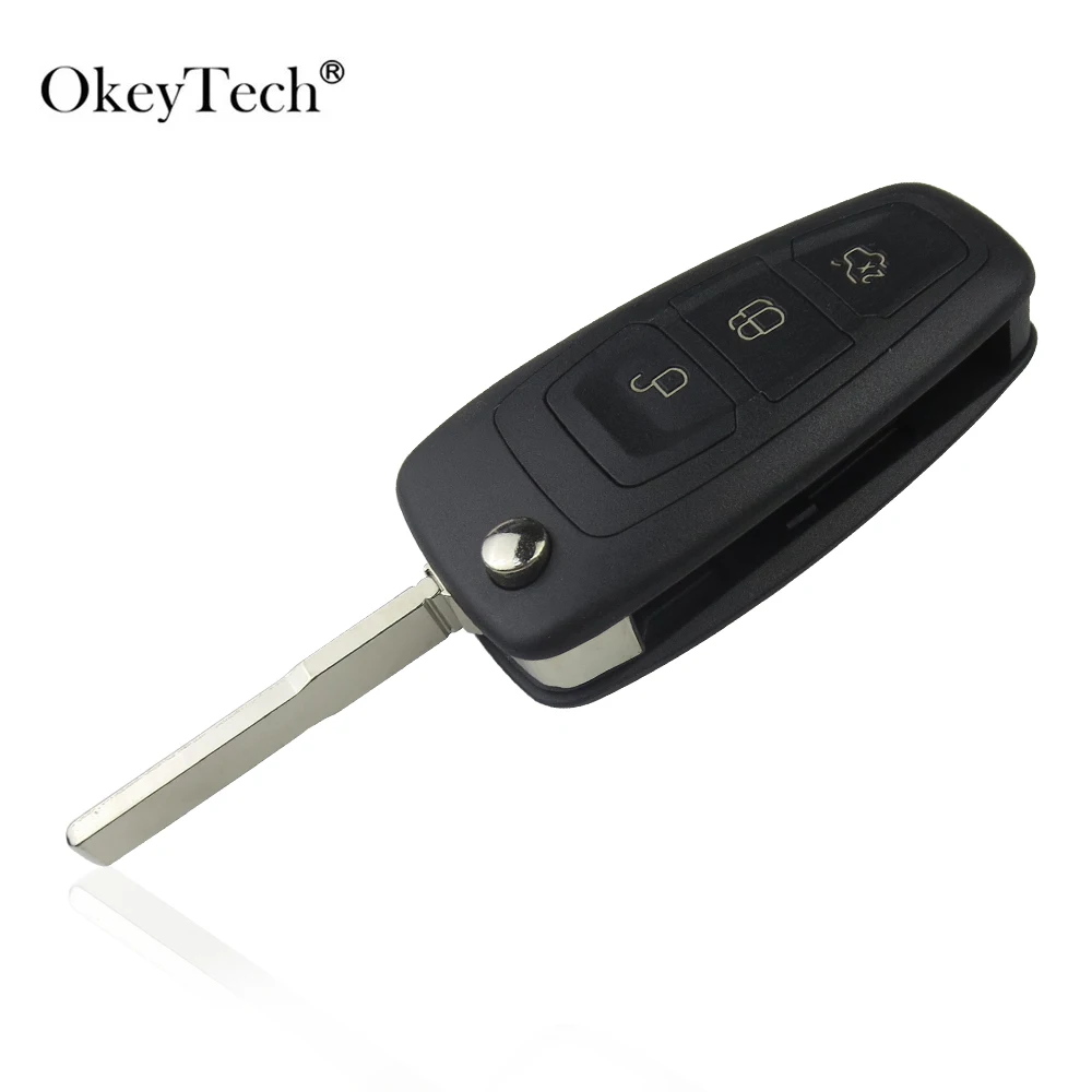 OkeyTech 3 кнопки флип ключ складной корпус автомобильного ключа дистанционного управления для Ford Focus 3 Fiesta подключения mondeo c max смарт-ключ чехол Fob