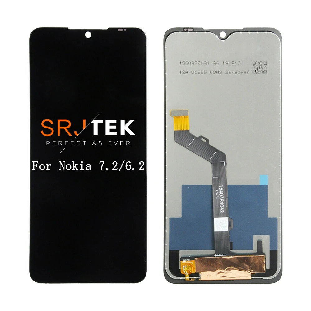 

Srjtek для Nokia 7.2 дисплей сенсорный экран Рамка для Nokia 7,2 TA-1196 ЖК Датчик стекло дигитайзер в сборе запасные части