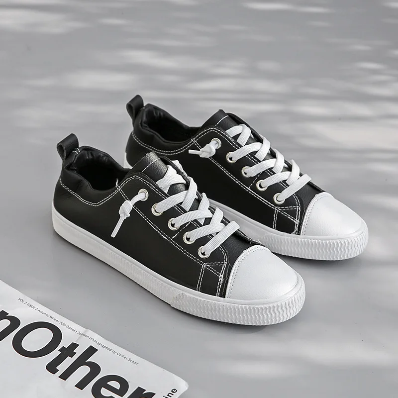 Кеды женские из экокожи однотонные холщовые кроссовки на платформе со шнуровкой
