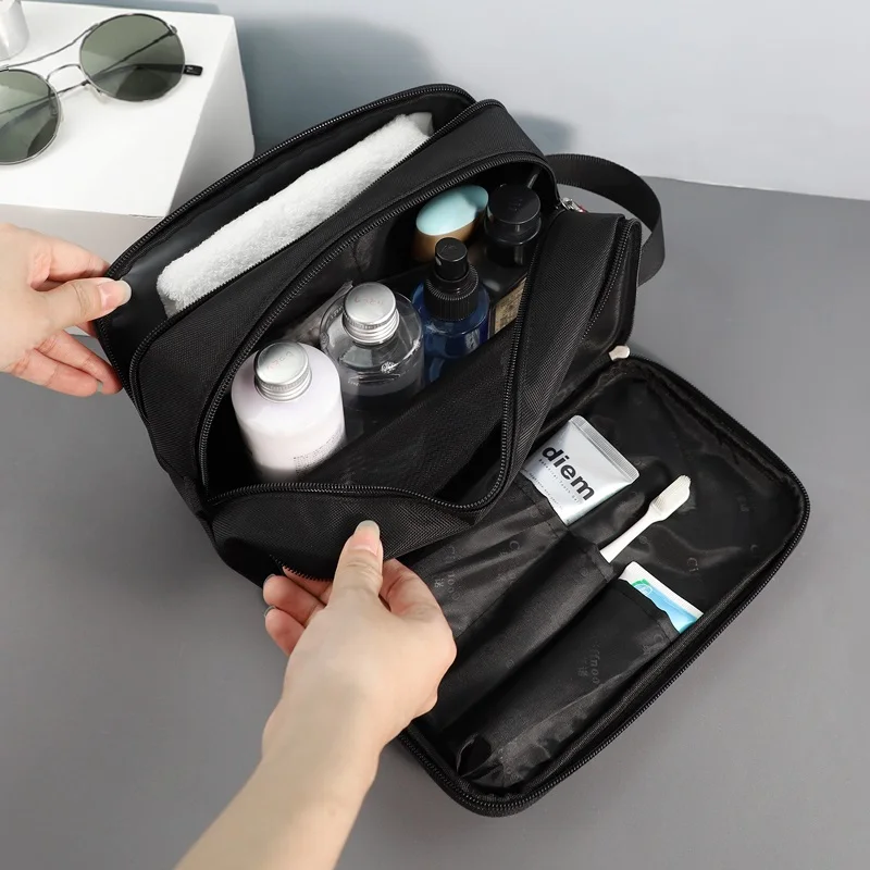 

Men Waterproof Three Layer Makeup Bag Multipurpose Nylon Organizer Cosmetic Women Necessaries Make Up Wash Toiletry Toilet Bags