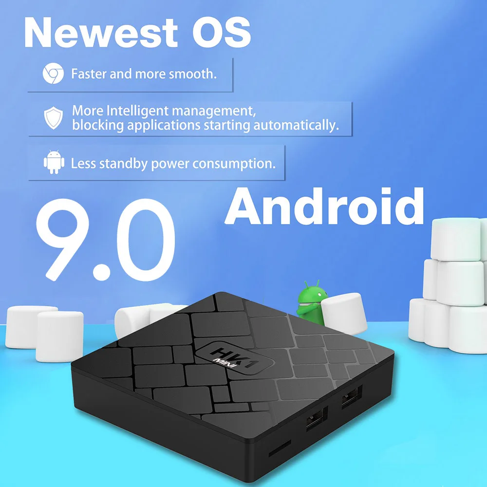 Мини-приставка смарт-тв HK1 Android 9 0 Rockchip RK3229 4 ядра 2 + 16 гб 4K 10 шт. | Электроника