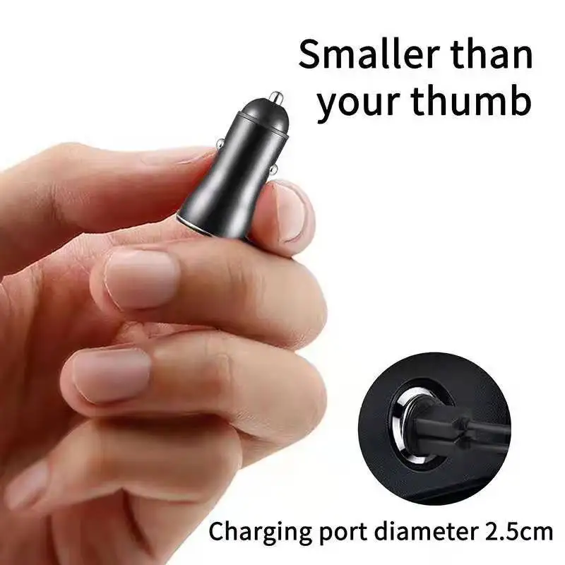 Металлическое автомобильное зарядное устройство Fiuzd Mini 3 1 а с USB для aukey адаптер