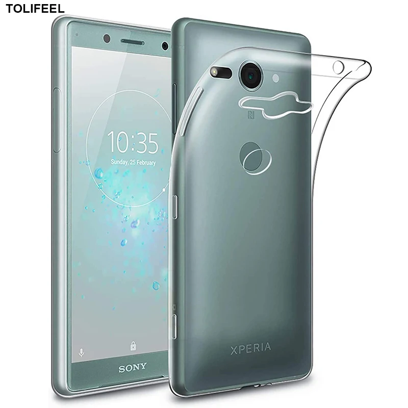 Чехол TOLIFEEL для Sony Xperia XZ2 компактный силиконовый прозрачный бампер из ТПУ мягкий