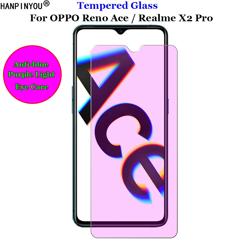 

Для OPPO Reno Ace / Realme X2 Pro 6,5 "Защита от синего фиолетового светильник Уход за глазами закаленное стекло 9H 2.5D Премиум Защитная пленка для экрана