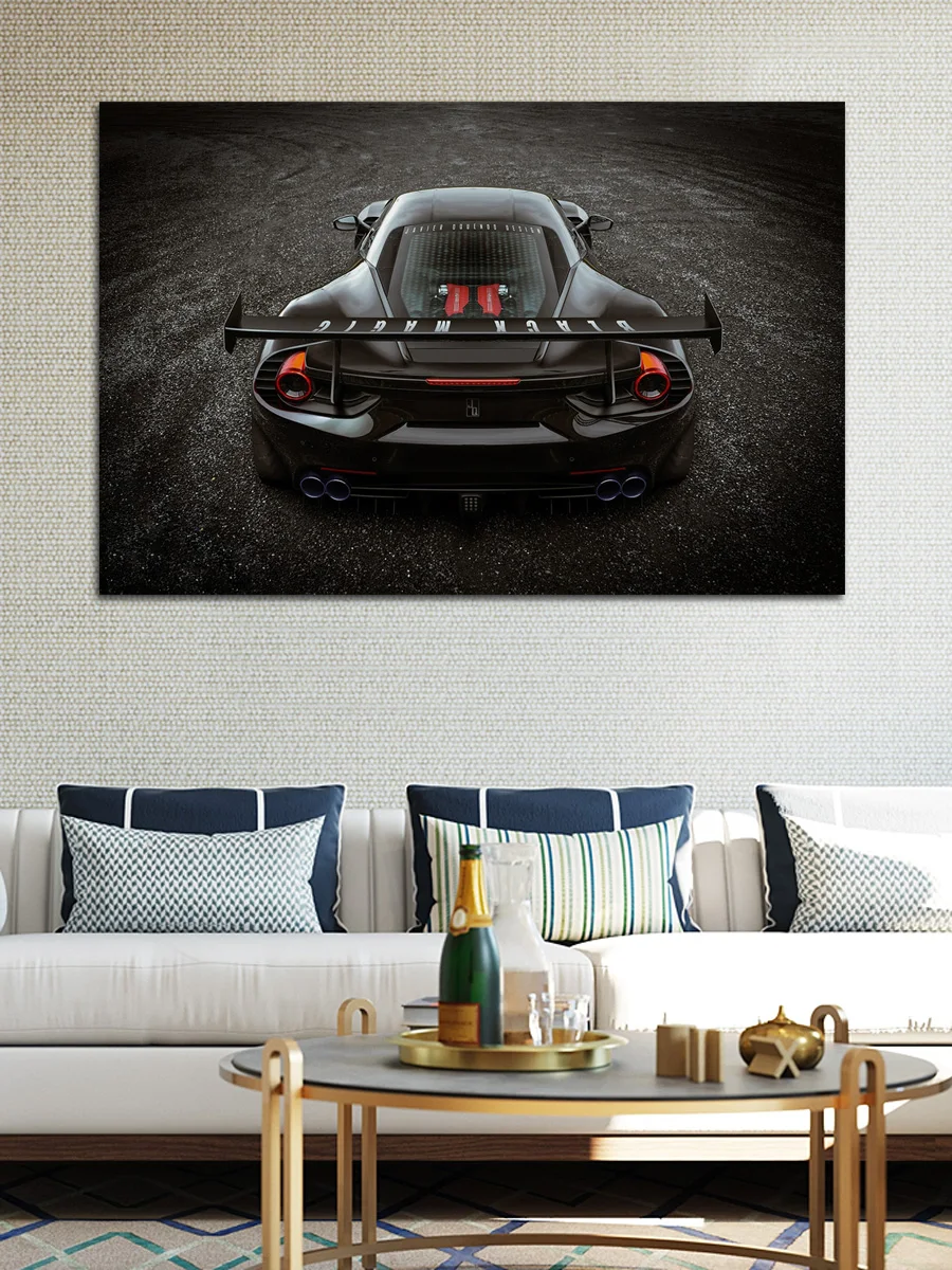Крутая Черная спортивная машина 488 gtb черная волшебная ткань суперкар фотография