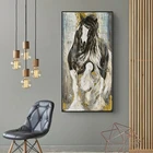 Современная Акварельная животная лошадь Художественная Картина на холсте постеры и печать Настенная картина для гостиной Декор Куадрос