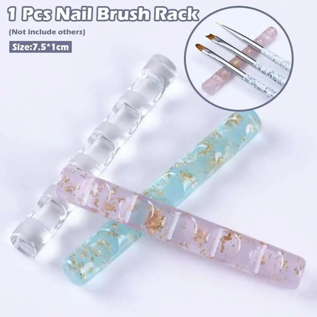 

5 Grids Acrylic Clear Nail Brush Rack Shelf Painting Pen Rest Holder Stand Colorful UV Gel Brush Display Holder