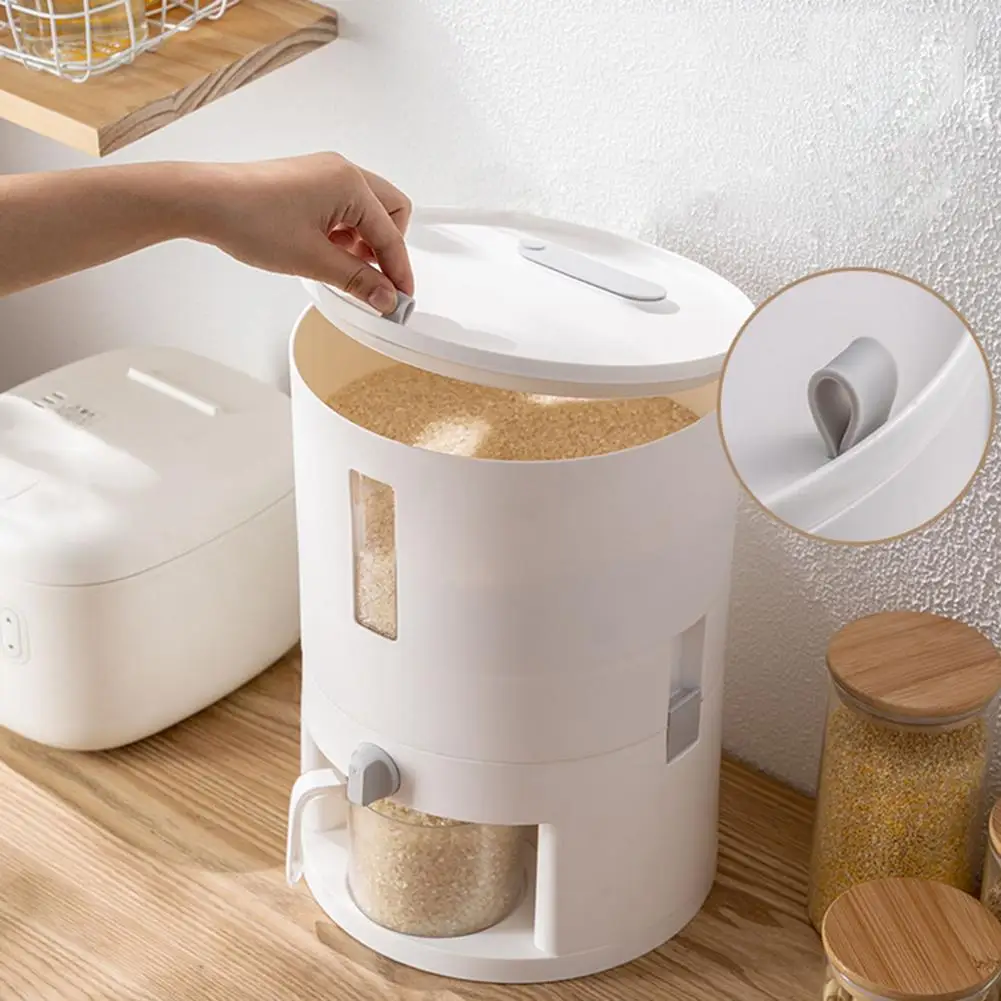 

5kg Rice Dispenser Food Storage Container Kitchen CollectionAirtight Rice Holder Canister Sealed Bin Food Household Storage