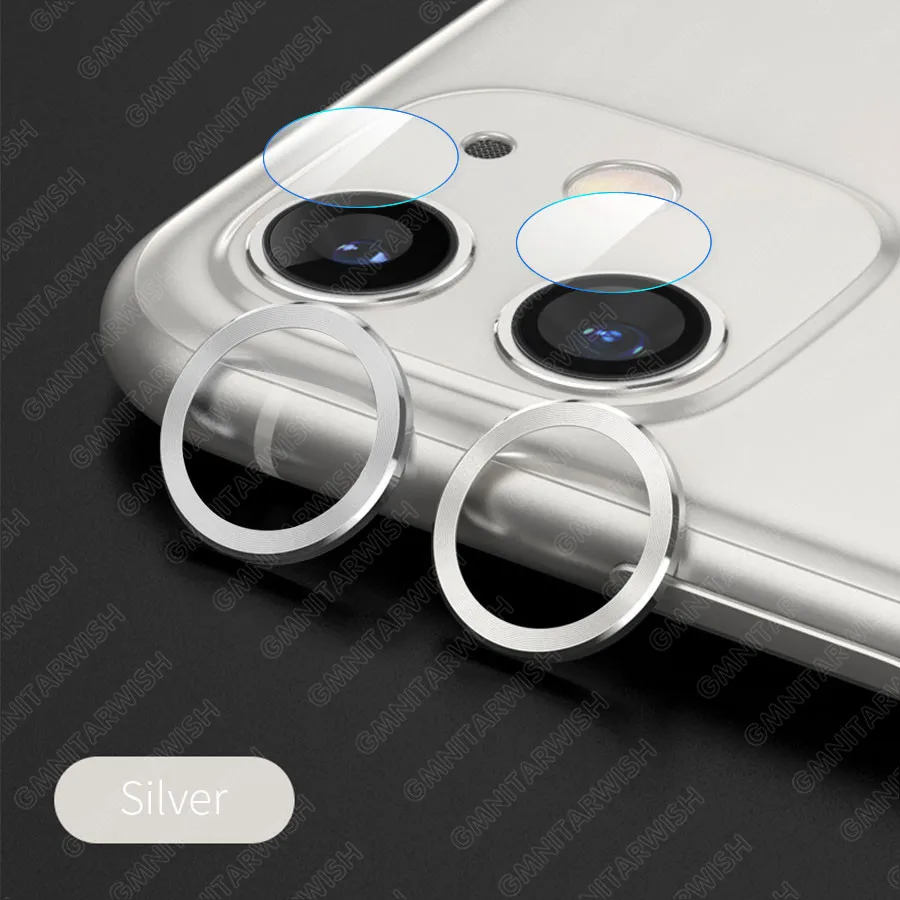 Для iPhone 11 Pro Max защита для камеры объектив из закаленного стекла+ металлический задний чехол для объектива для iPhone XS Max X 8 7 Plus стеклянный чехол - Цвет: Silver